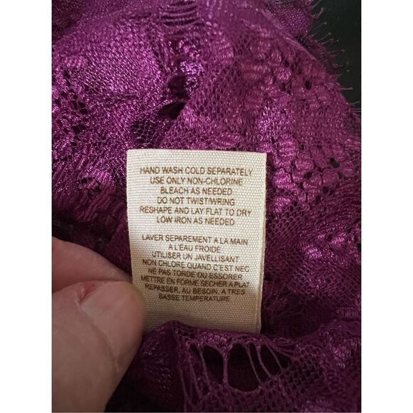 Free People Sheer Lace purple Slip/Mini Dress W/Ruffled Bodice Women’s Small - Picture 7 of 7
